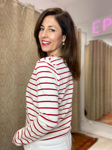 CAMISETA CANDELA RAYAS ROJAS CAMISETA CANDELA RAYAS ROJAS