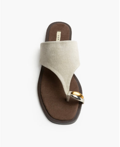 SANDALIA PLANA ANILLO TAUPE