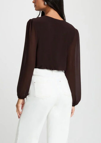 BLUSA LAZADA MARRÓN