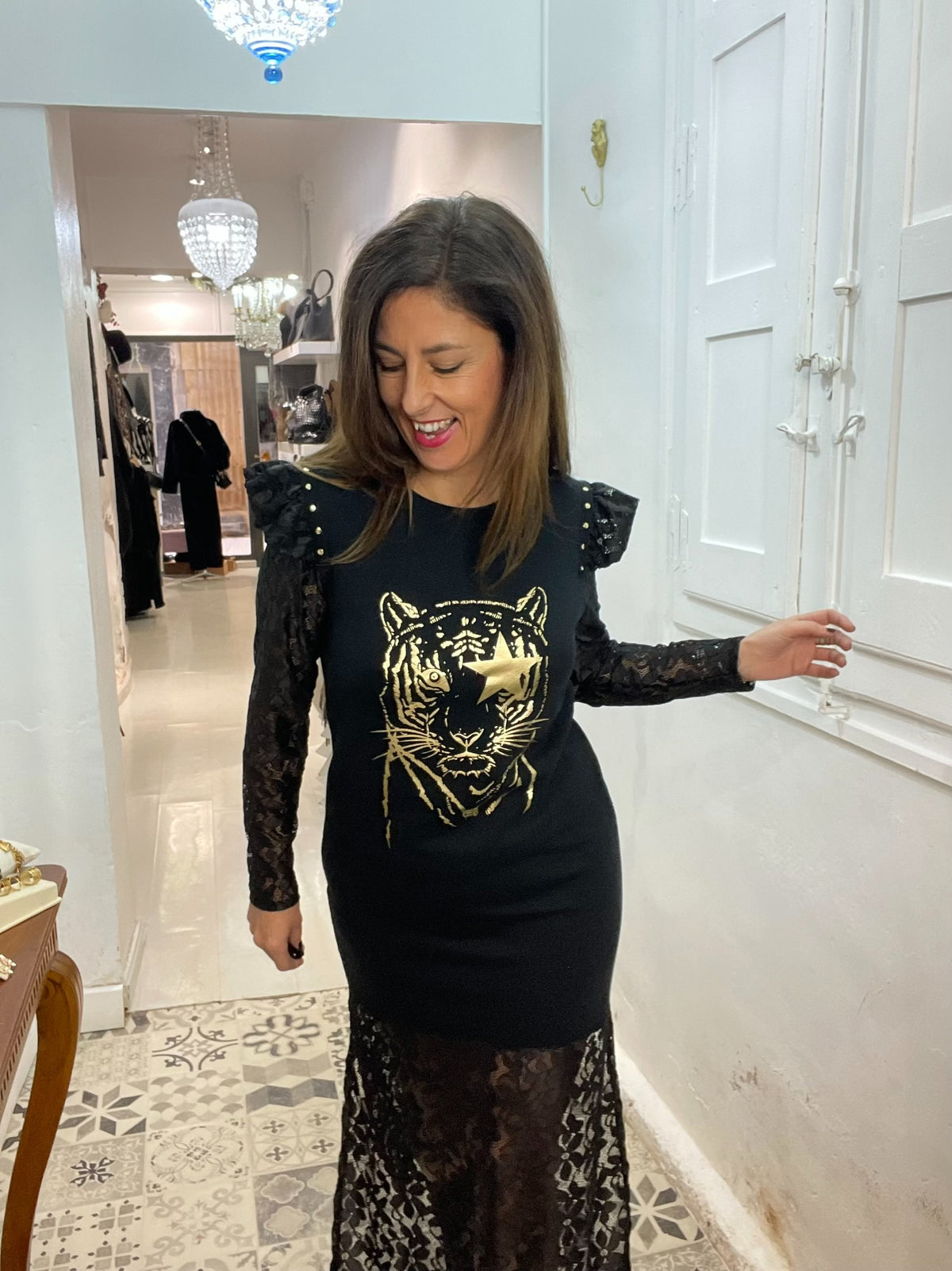 VESTIDO TIGRE DORADO