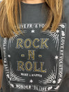CAMISETA ROCK AND ROLL GRIS