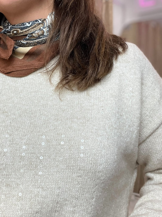 JERSEY LENTEJUELAS BEIGE