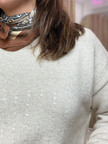 JERSEY LENTEJUELAS BEIGE