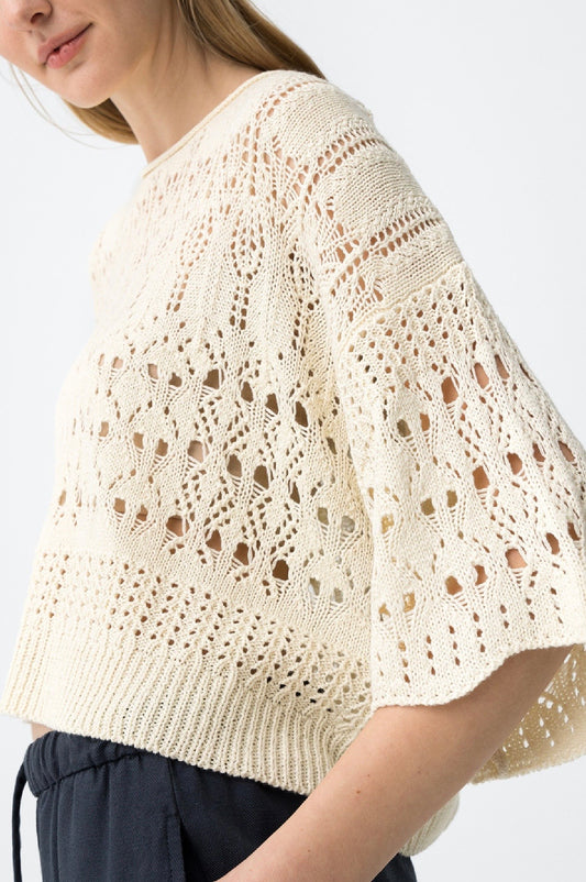 JERSEY CROCHET BEIGE