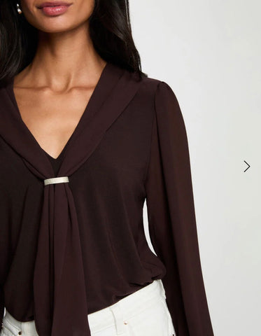 BLUSA LAZADA MARRÓN