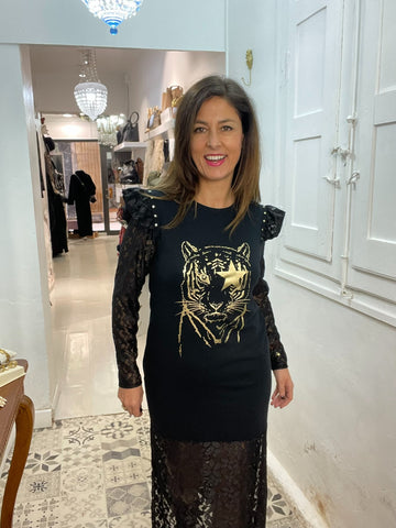 VESTIDO TIGRE DORADO