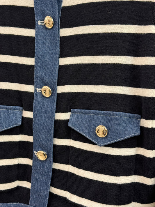 CHAQUETA CHANELITA RAYAS/VAQUERO