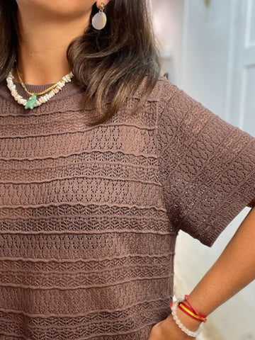 CONJUNTO TEJIDO MARRON