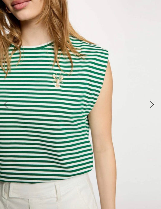CAMI RAYAS VERDE CON BORDADO