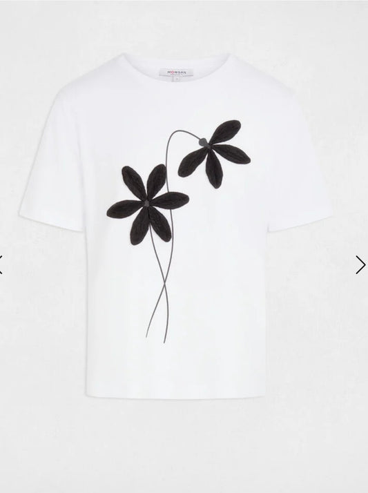 CAMISETA FLOR NEGRA