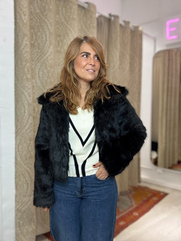 ABRIGUITO TATIANA PELO NEGRO