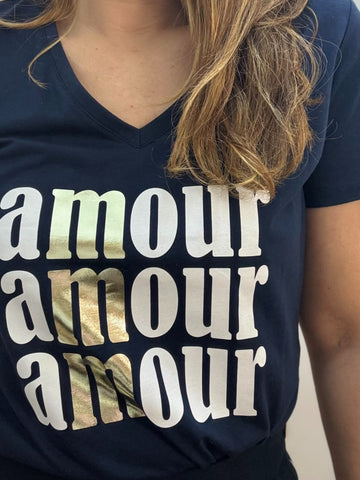 CAMISETA AMOUR AZUL MARINO