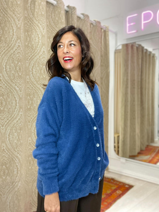 CHAQUETA BASIC PELUCHE AZUL