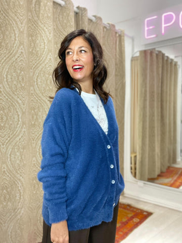 CHAQUETA BASIC PELUCHE AZUL