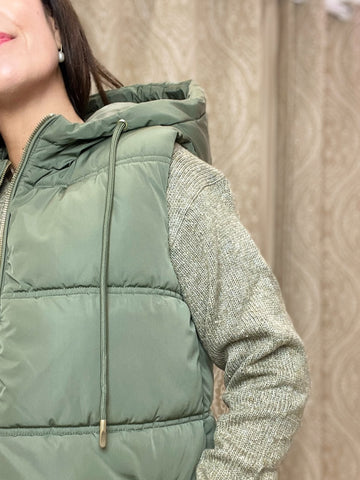 CHALECO BELLA  KAKI ACOLCHADO