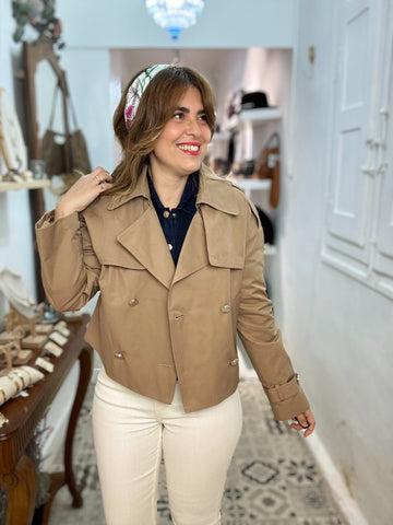 GABARDINA CORTA NURIA CAMEL