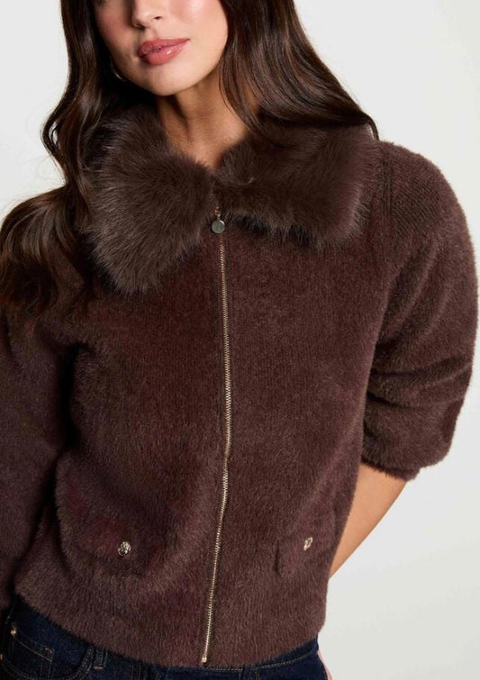 CHAQUETA PELUCHE CUELLO DE PELO