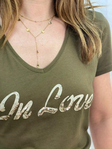 CAMISETA IN LOVE KAKI