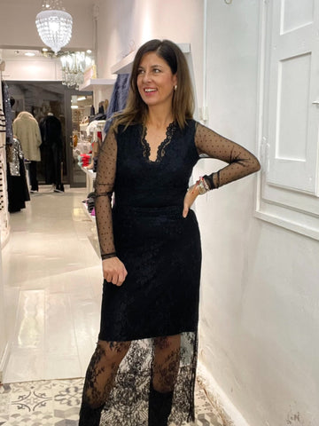 FALDA NORA ENCAJE NEGRA