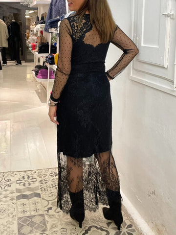 FALDA NORA ENCAJE NEGRA