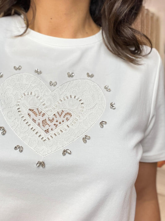 CAMISETA CORAZON BLANCA