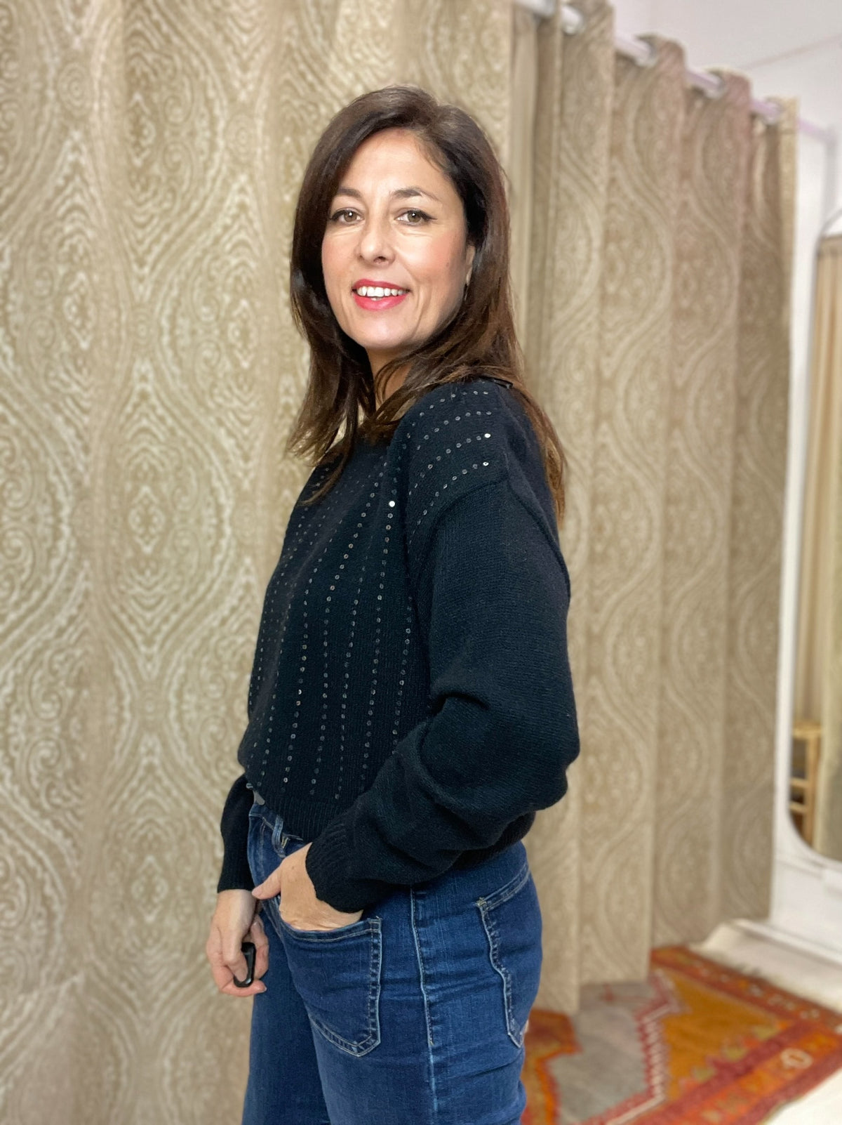 JERSEY LENTEJUELAS NEGRO