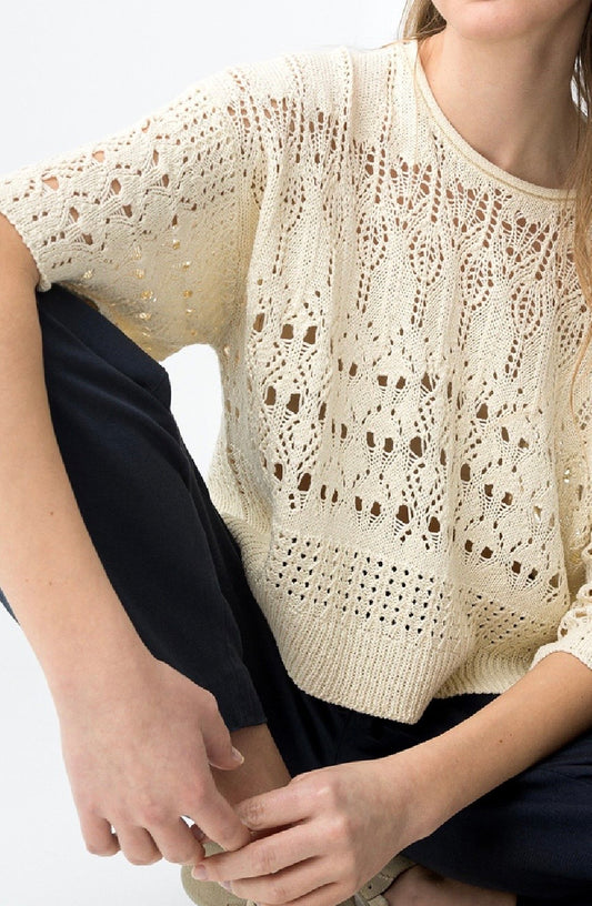 JERSEY CROCHET BEIGE
