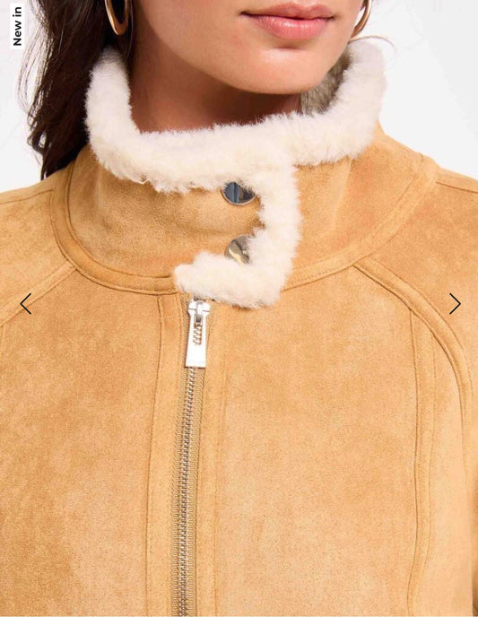 CHAQUETA ANTE CAMEL MUJER