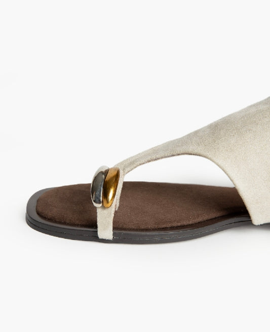 SANDALIA PLANA ANILLO TAUPE