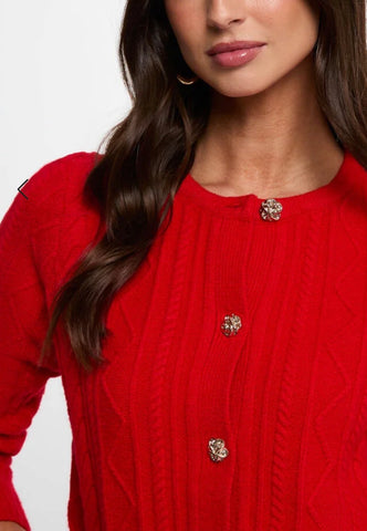 CARDIGAN ABOTONADO ROJO