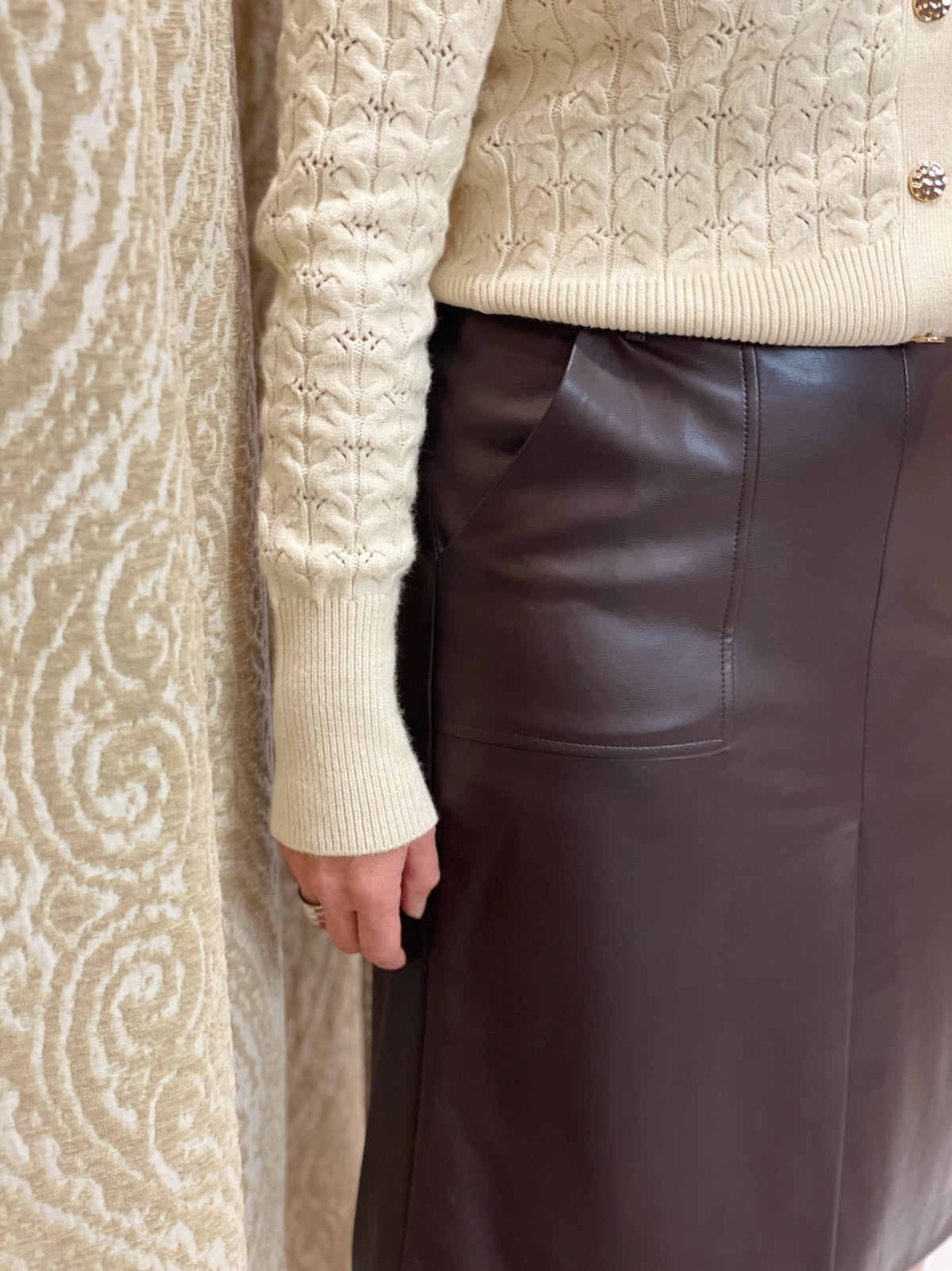 FALDA POLIPIEL CHOCOLATE