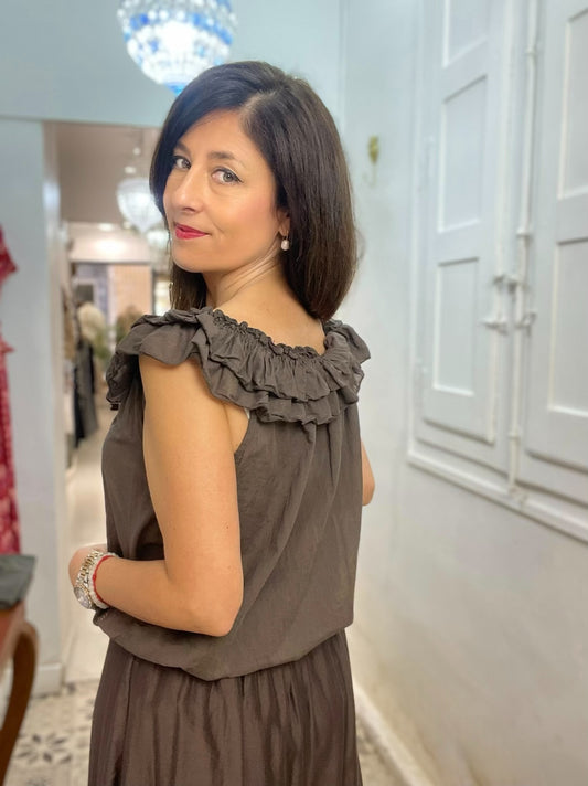 BLUSA ALMA MARRON