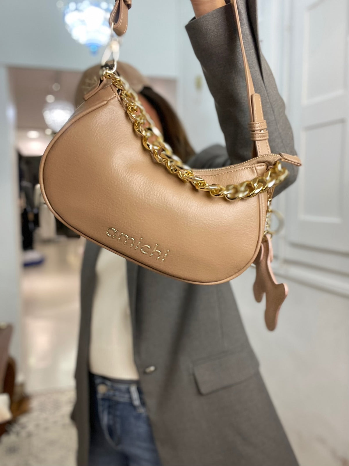 BOLSO CADENA TAUPE