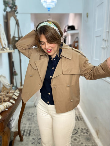 GABARDINA CORTA NURIA CAMEL
