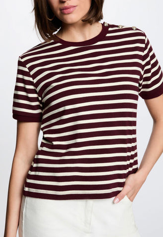 CAMISETA RAYAS CIRUELA