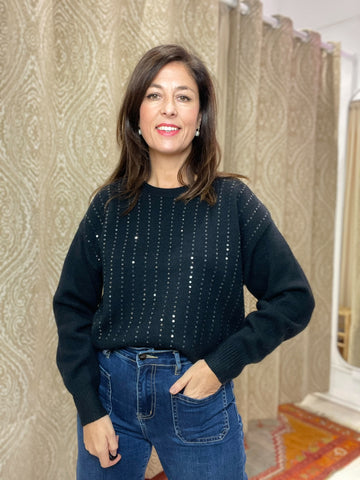 JERSEY LENTEJUELAS NEGRO