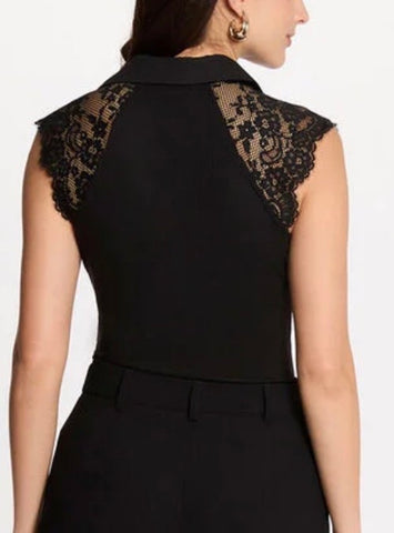 BLUSA NEGRA PUNTILLA SIN MANGAS
