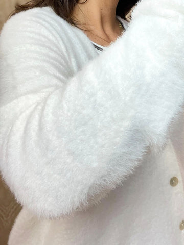 CHAQUETA BASIC PELUCHE BLANCA
