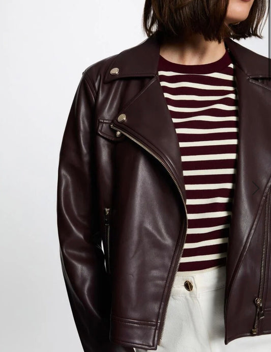 CHAQUETA POLIPIEL BURDEOS