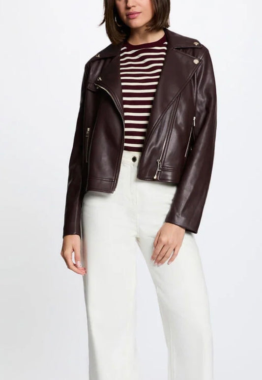 CHAQUETA POLIPIEL BURDEOS