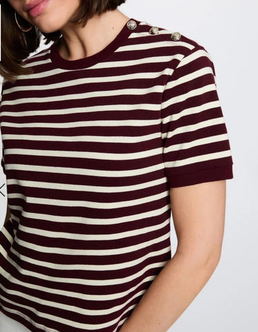 CAMISETA RAYAS CIRUELA