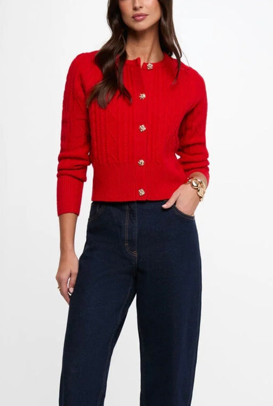 CARDIGAN ABOTONADO ROJO