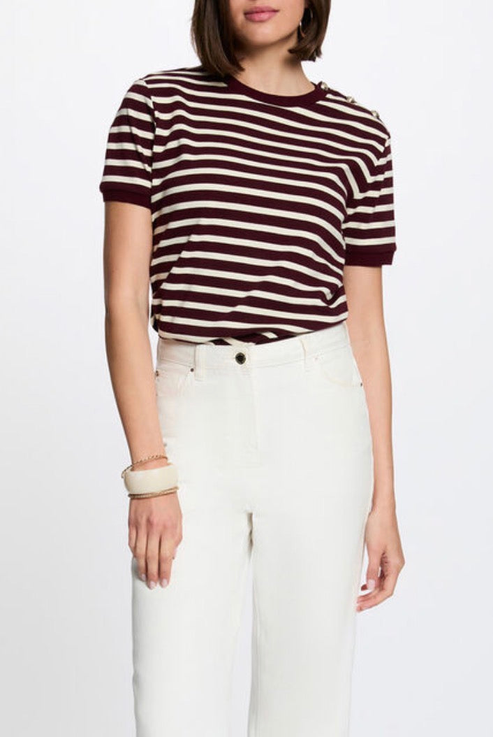 CAMISETA RAYAS CIRUELA