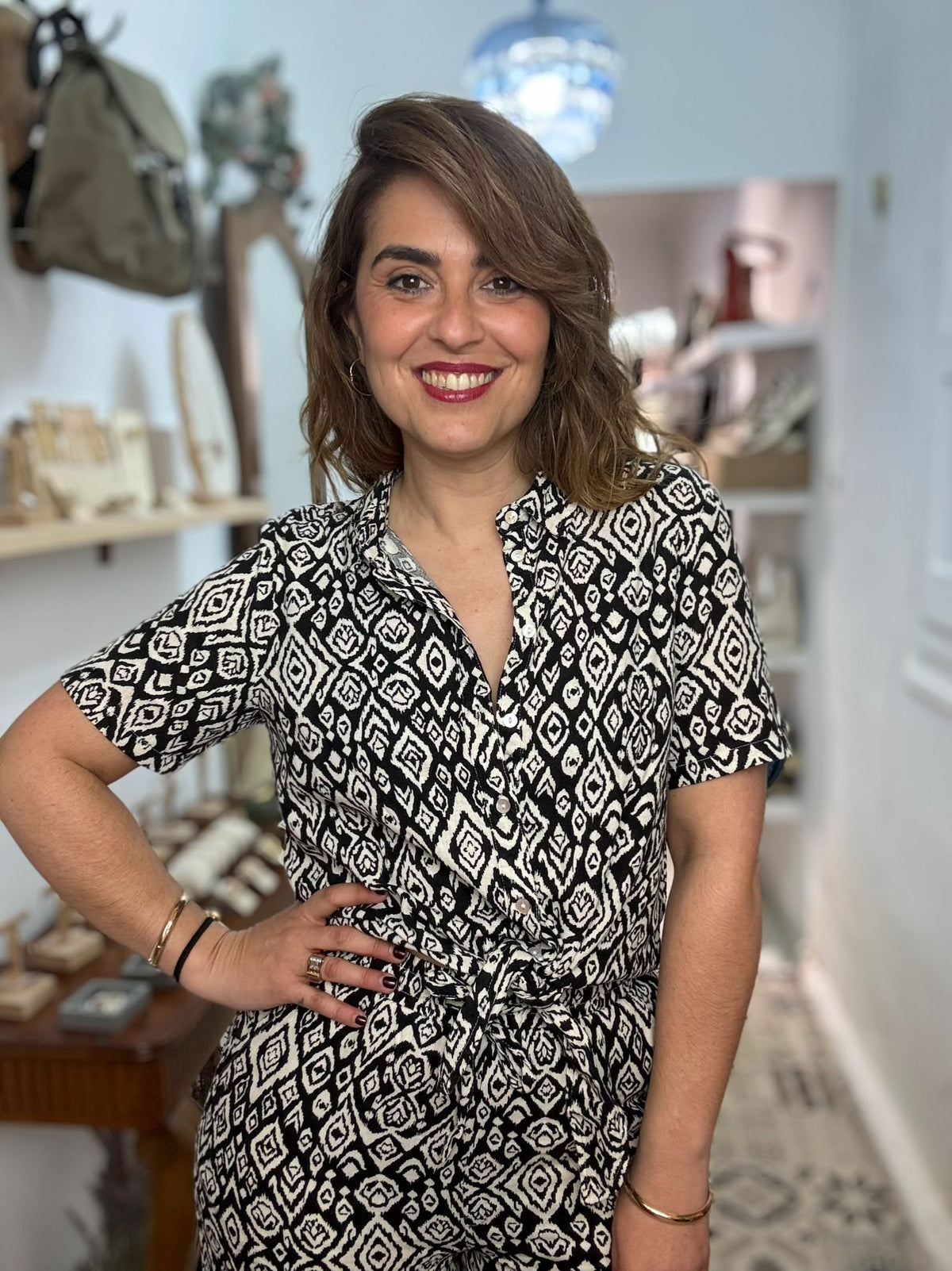 CAMISA ADELA GEOMETRIC PRINT