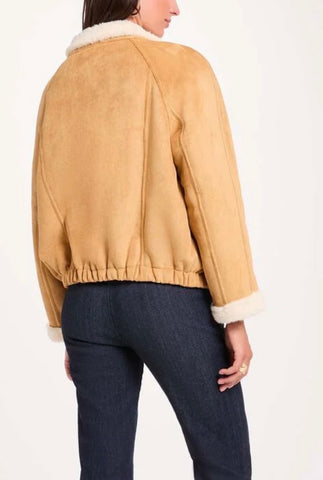 CHAQUETA ANTE CAMEL MUJER