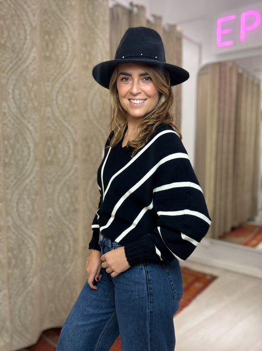 JERSEY VALERIA NEGRO LINEA BLANCA