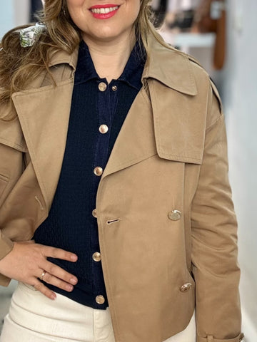 GABARDINA CORTA NURIA CAMEL