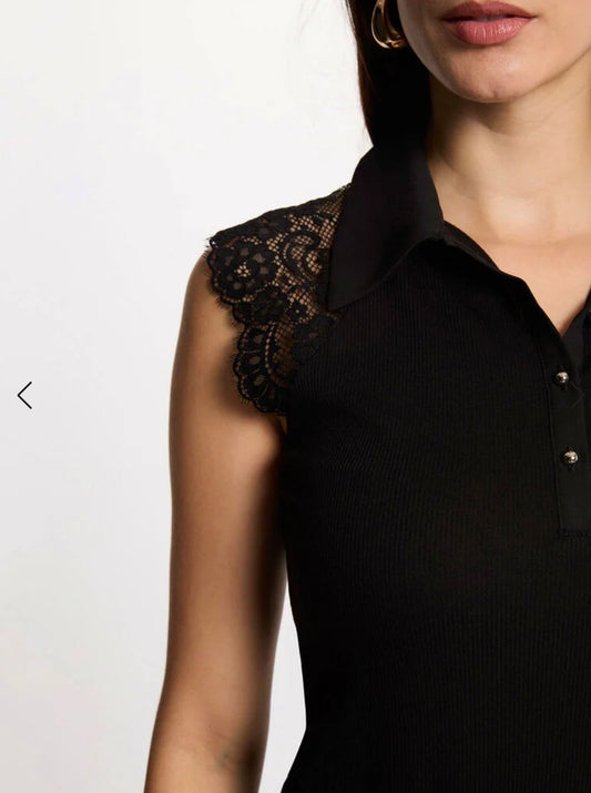 BLUSA NEGRA PUNTILLA SIN MANGAS