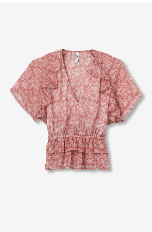 BLUSA LUCIANA ROSA PRINT
