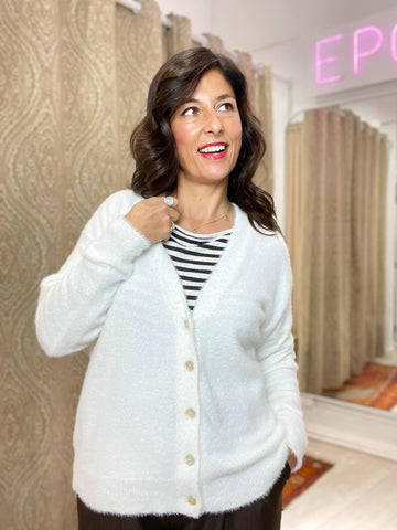 CHAQUETA BASIC PELUCHE BLANCA